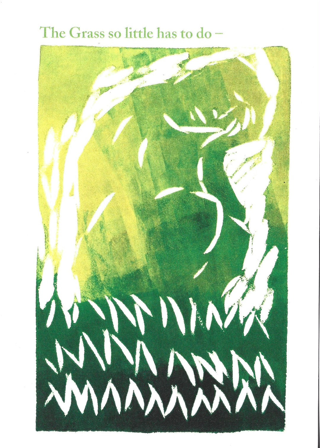 Bread + Puppet Press - Post card - The Grass Has So Little To Do