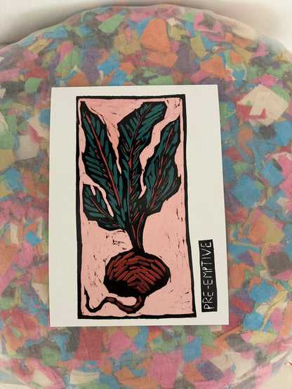 Bread + Puppet Press - Post card - Pre-Emptive Beet