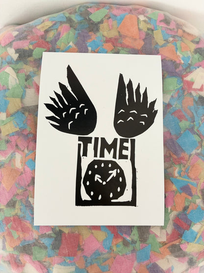Bread + Puppet Press - Post card - Time Flies