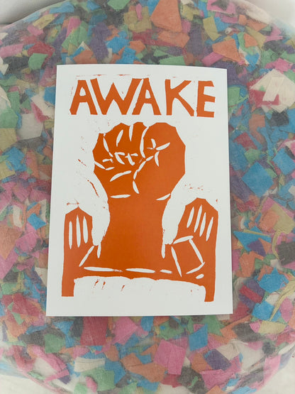 Bread + Puppet Press - Post card - Awake