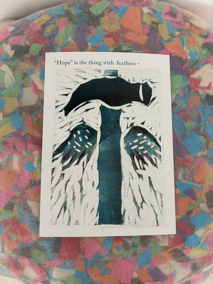 Bread + Puppet Press - Post card - Hope Is The Thing With Feathers