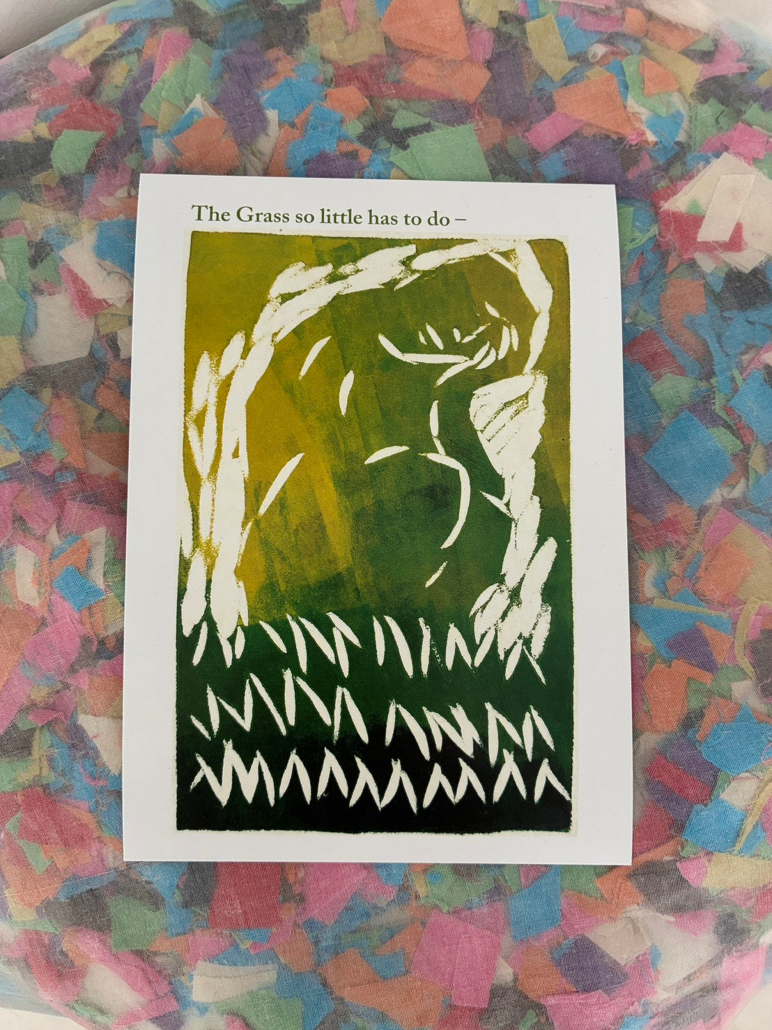 Bread + Puppet Press - Post card - The Grass Has So Little To Do