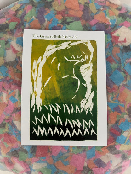 Bread + Puppet Press - Post card - The Grass Has So Little To Do