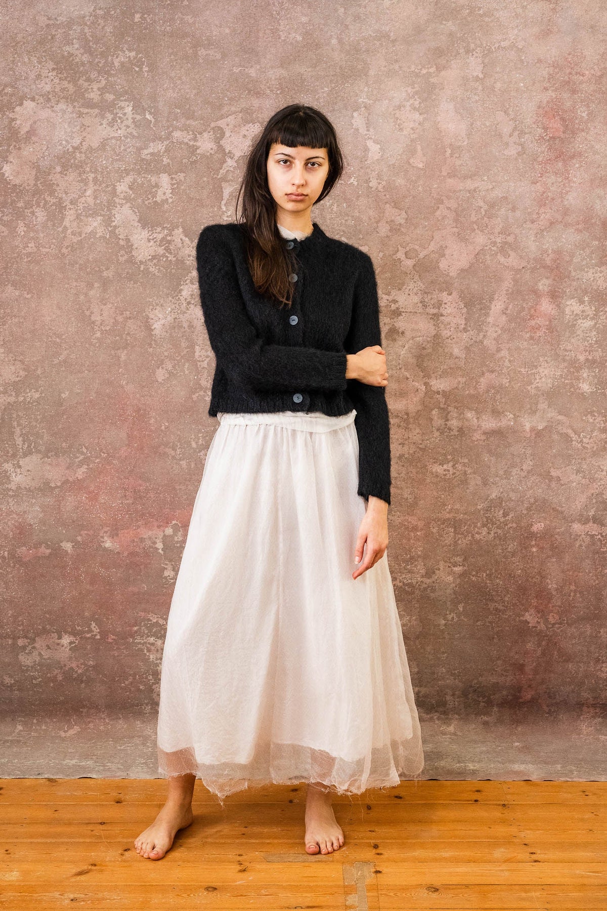 sula - elastic top skirt - silk organza print