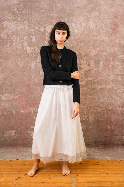 sula - elastic top skirt - silk organza print
