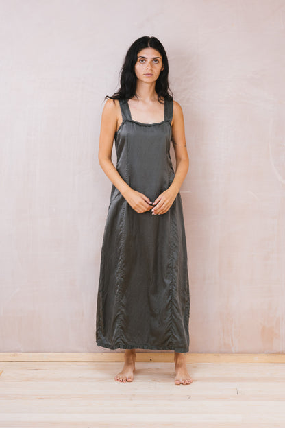 sula - wide strap dress - gunmetal