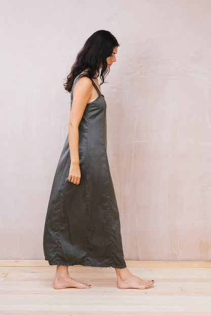 sula - wide strap dress - gunmetal