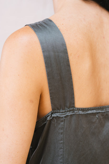 sula - wide strap dress - gunmetal