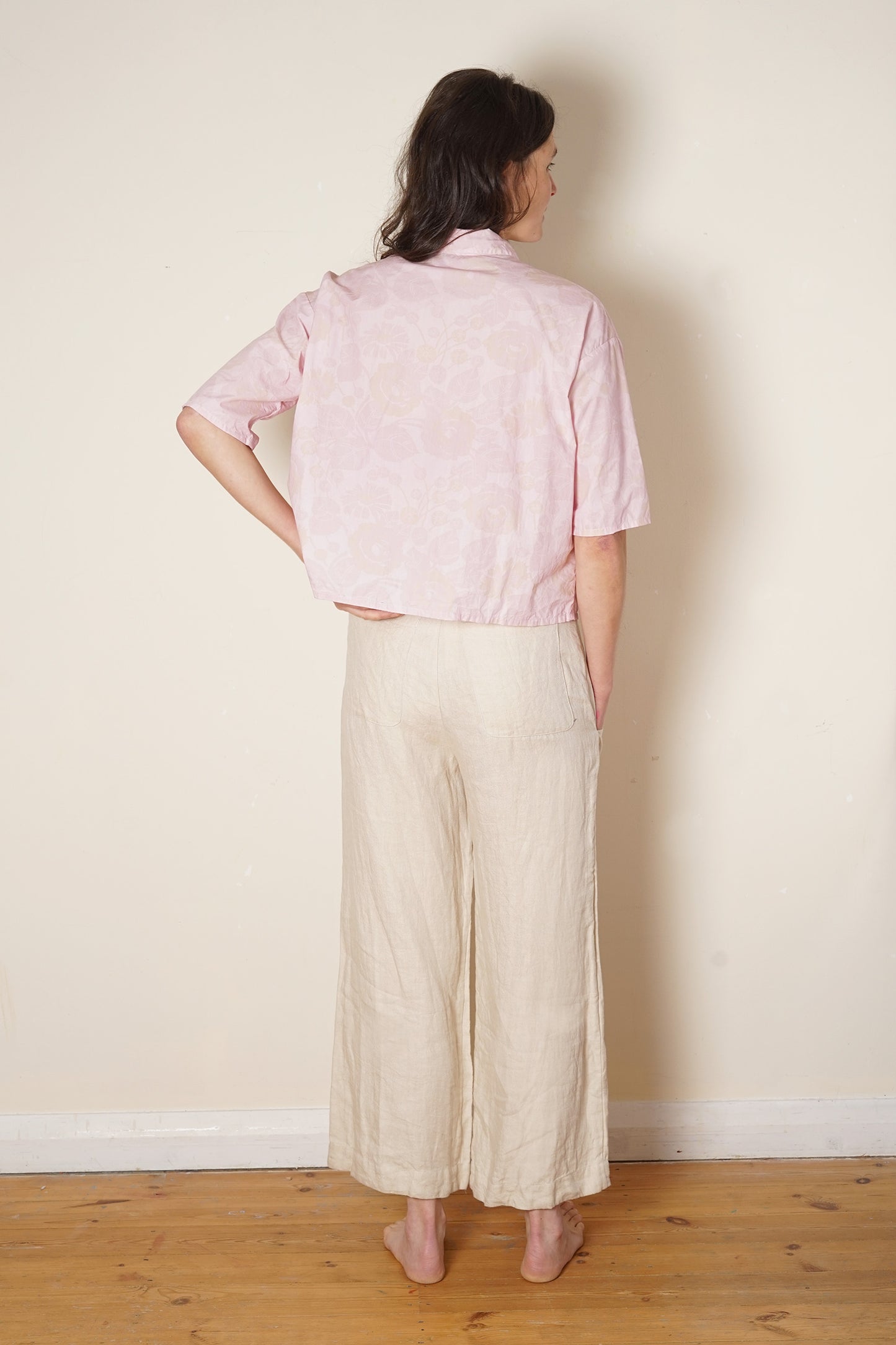 sula - clean new shirt - pink rose print