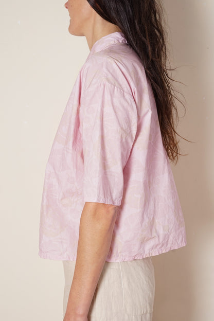 sula - clean new shirt - pink rose print