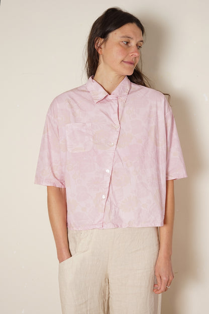 sula - clean new shirt - pink rose print