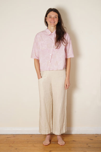 sula - clean new shirt - pink rose print