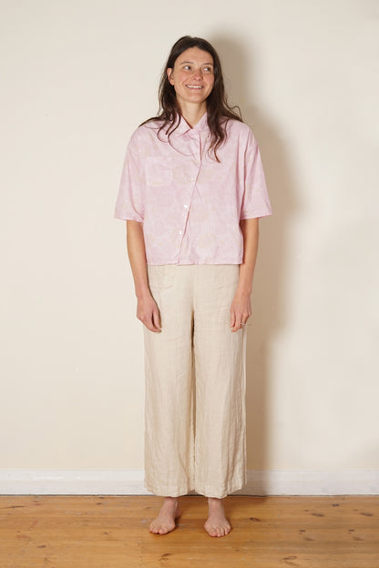 sula - clean new shirt - pink rose print