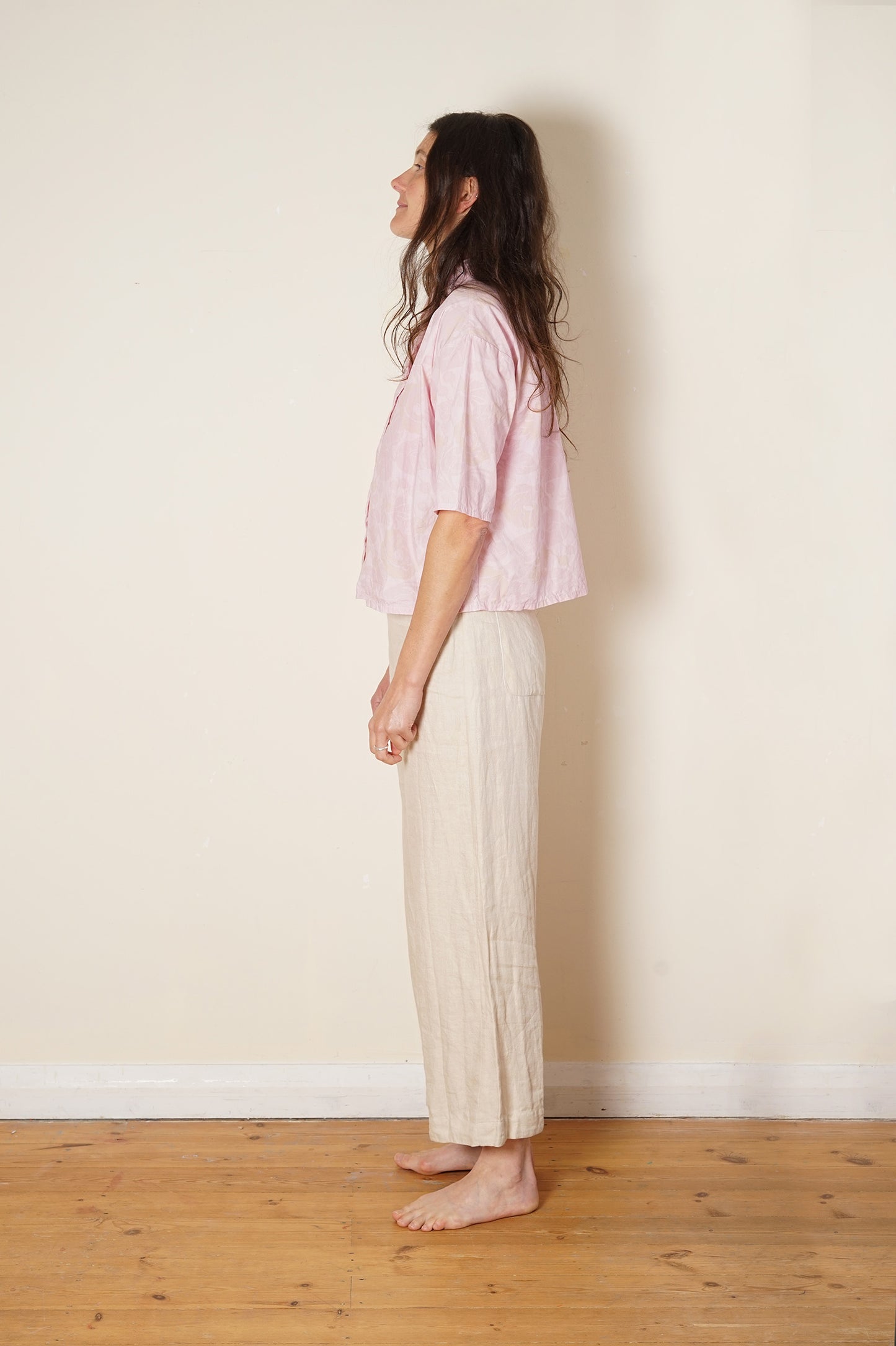 sula - clean new shirt - pink rose print