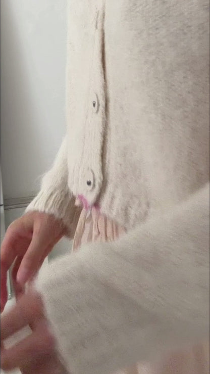 sula - nickel cardi fluffy alpaca - cream