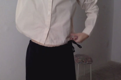 sula - pucked collar blouse - alabaster