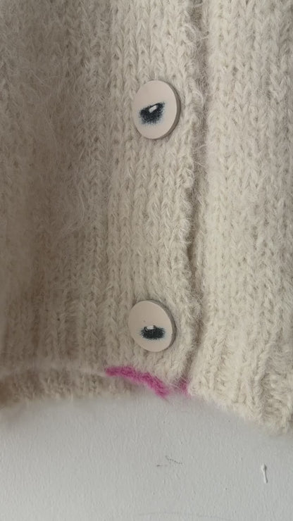 sula - nickel cardi fluffy alpaca - cream