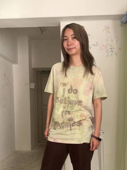 EIRINN HAYHOW - I DO BELIEVE IN FAERIES TSHIRT 1 with bio flower patch