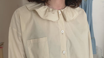 sula - pucked collar blouse - alabaster
